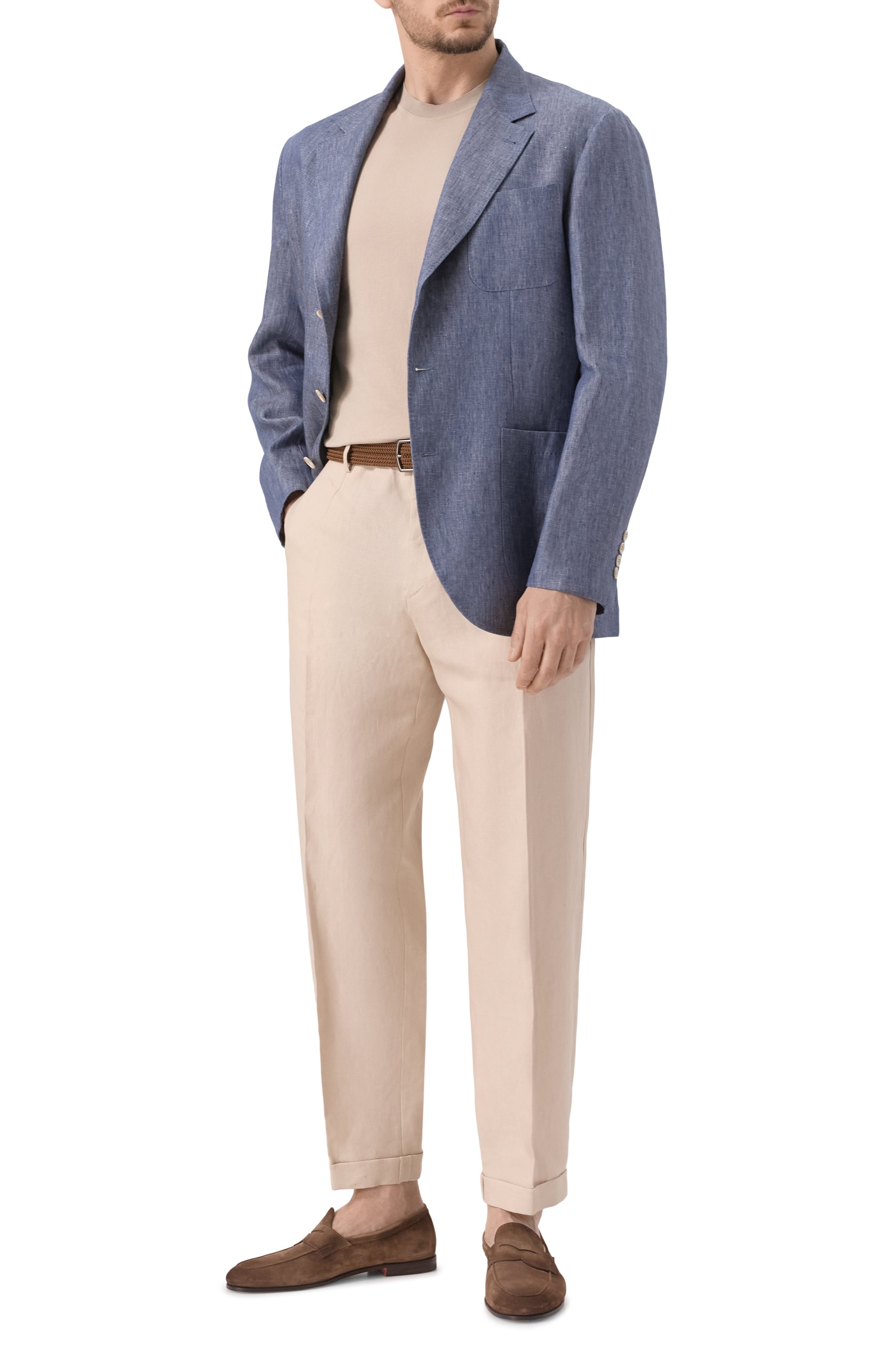 Льняной пиджак BRUNELLO CUCINELLI, арт. MS4987BND, фото 3