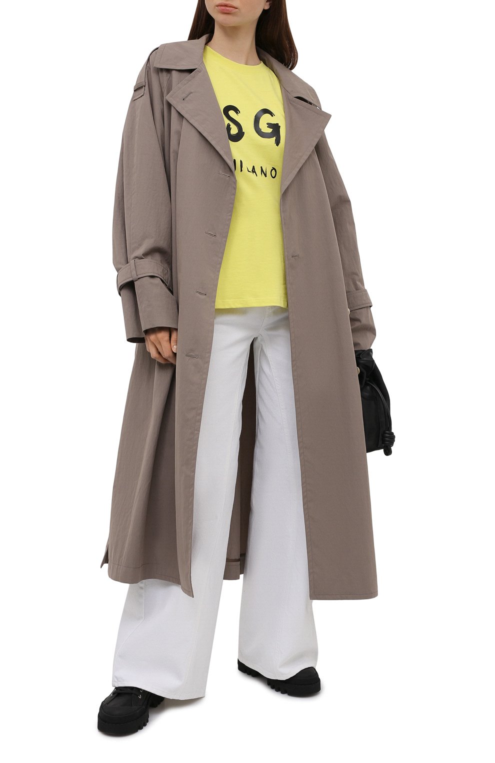 Хлопковая футболка MSGM желтого цвета по цене 9300 руб., арт. 3042MDM160 217498, фото 2 Хлопковая футболка MSGM, арт. 3042MDM160 217498, фото 2