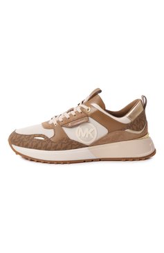Женские комбинированные кроссовки theo MICHAEL MICHAEL KORS светло-коричневого цвета, арт. 43F1THFS2B | Фото 4 (Материал внешний: Экокожа; Материал внутренний: Текстиль; Драгоценные камни: Проставлено; Материал сплава: Проставлено; Подошва: Платформа; Стили: Кэжуэл; Кросс-КТ: Низкие; Материал утеплителя: Без утеплителя)