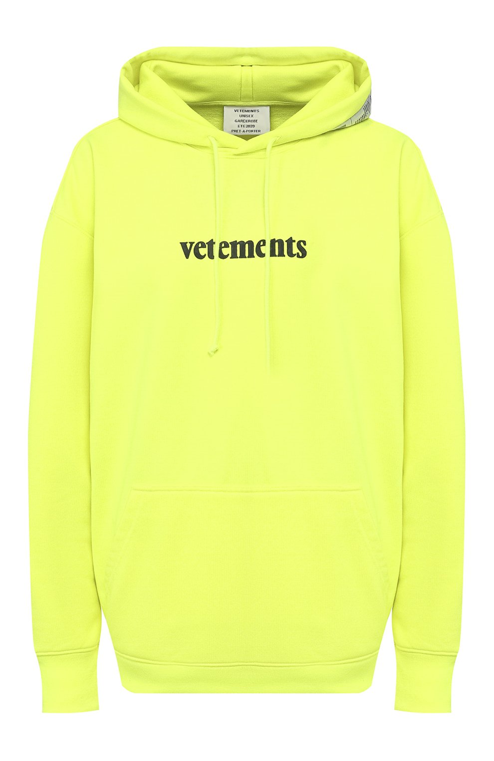 Худи VETEMENTS желтого цвета по цене 49350 руб., арт. SS20TR311 1620/W/FLU0 YELL0W, фото 1 Худи VETEMENTS, арт. SS20TR311 1620/W/FLU0 YELL0W, фото 1
