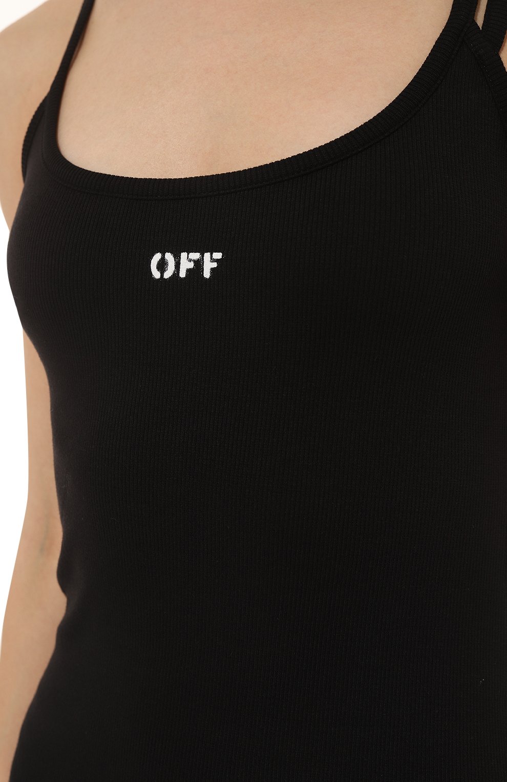 Хлопковое платье OFF-WHITE черного цвета по цене 42200 руб., арт. OWDB304C99JER0011001, фото 5 Хлопковое платье OFF-WHITE, арт. OWDB304C99JER0011001, фото 5