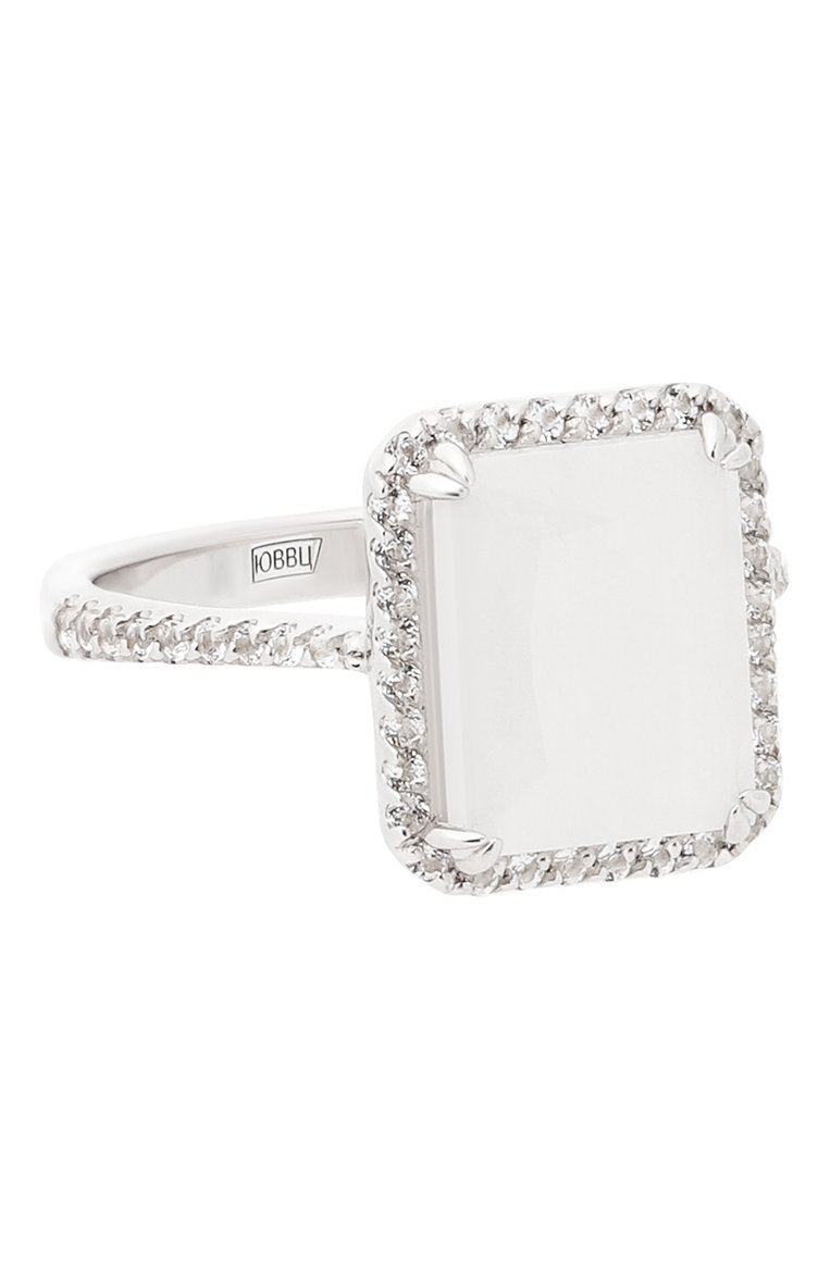 Женское кольцо SECRETS JEWELRY белого цвета, арт. КБЛКС00348 | Фото 1 (Нос: Не проставлено; Региональные ограничения белый список (Axapta Mercury): Не проставлено; Материал: Камень, Серебро)