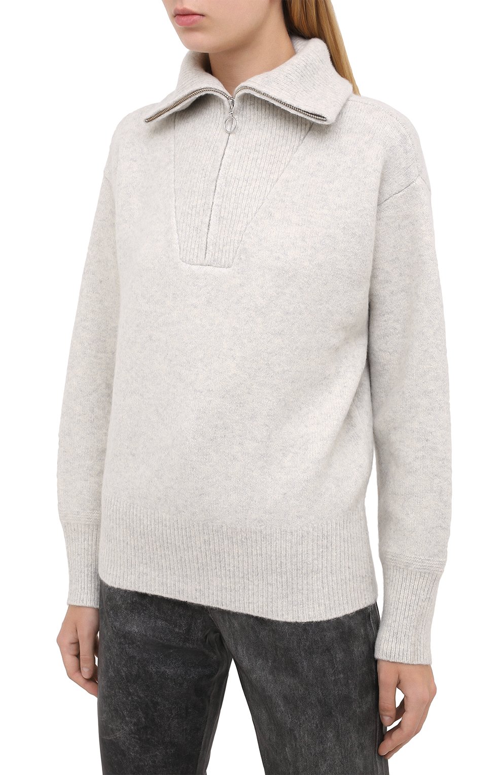 Свитер ISABEL MARANT ETOILE светло-серого цвета по цене 53950 руб., арт. PU0766-20A081E/FANCY, фото 3 Свитер ISABEL MARANT ETOILE, арт. PU0766-20A081E/FANCY, фото 3