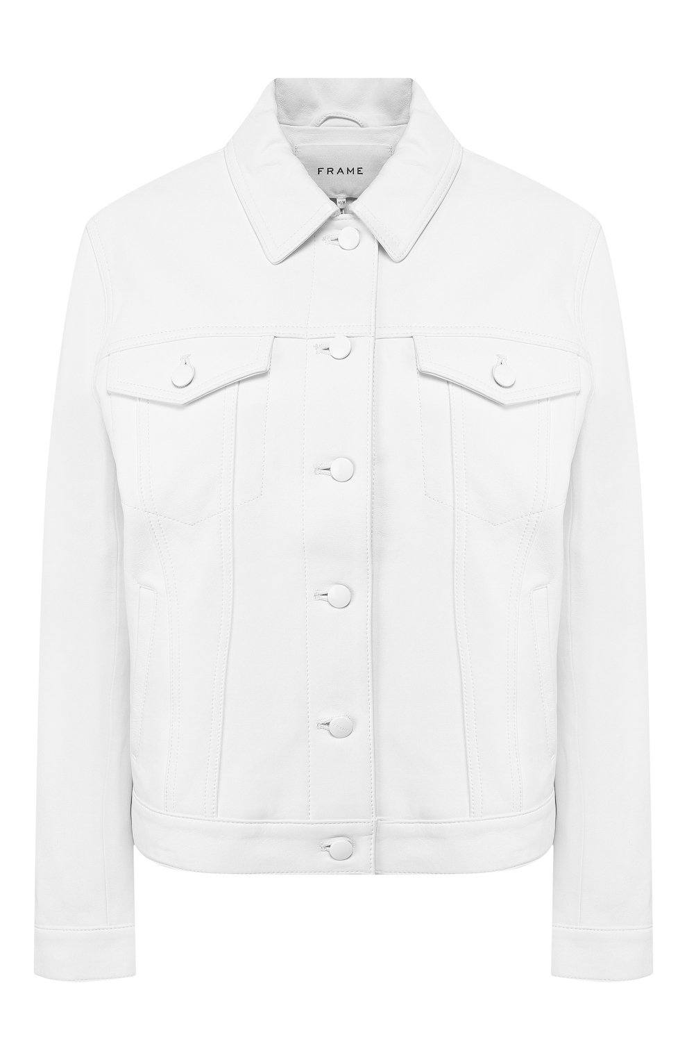 Кожаная куртка FRAME DENIM белого цвета по цене 94550 руб., арт. LWLT0300, фото 1 Кожаная куртка FRAME DENIM, арт. LWLT0300, фото 1