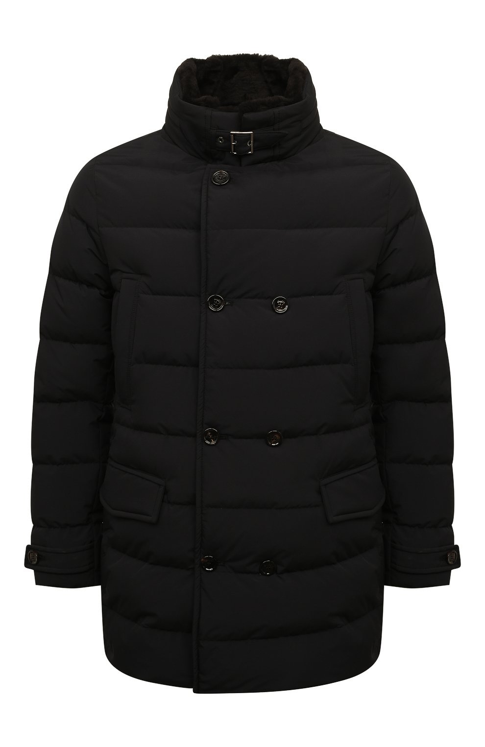 Пуховик zarbo-stp с отделкой из овчины MOORER синего цвета по цене 199500 руб., арт. ZARB0/STP, фото 1 Пуховик zarbo-stp с отделкой из овчины MOORER, арт. ZARB0/STP, фото 1