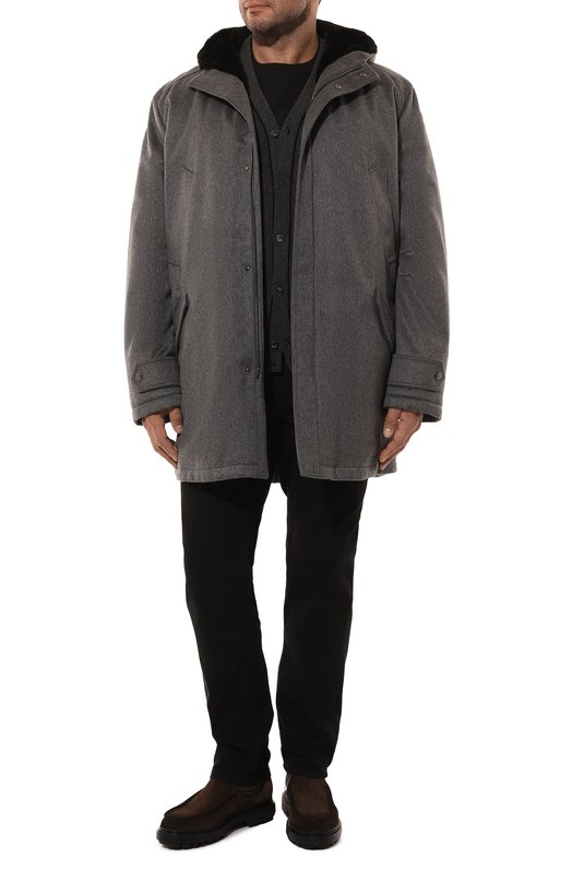 Кашемировая парка с подкладкой из нутрии Kired Серый, фото 2