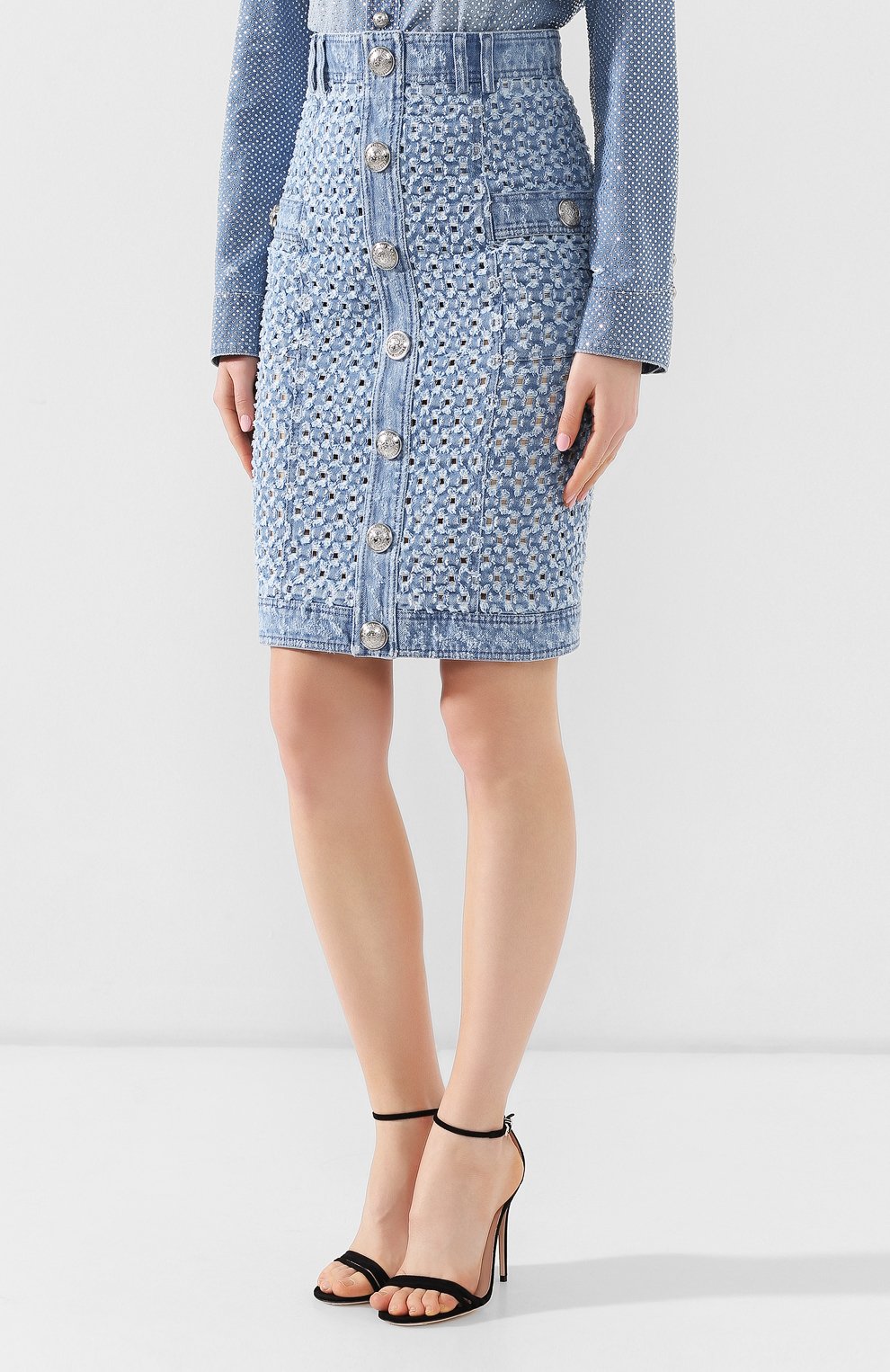 Джинсовая юбка BALMAIN, арт. RF24262/D032, фото 3