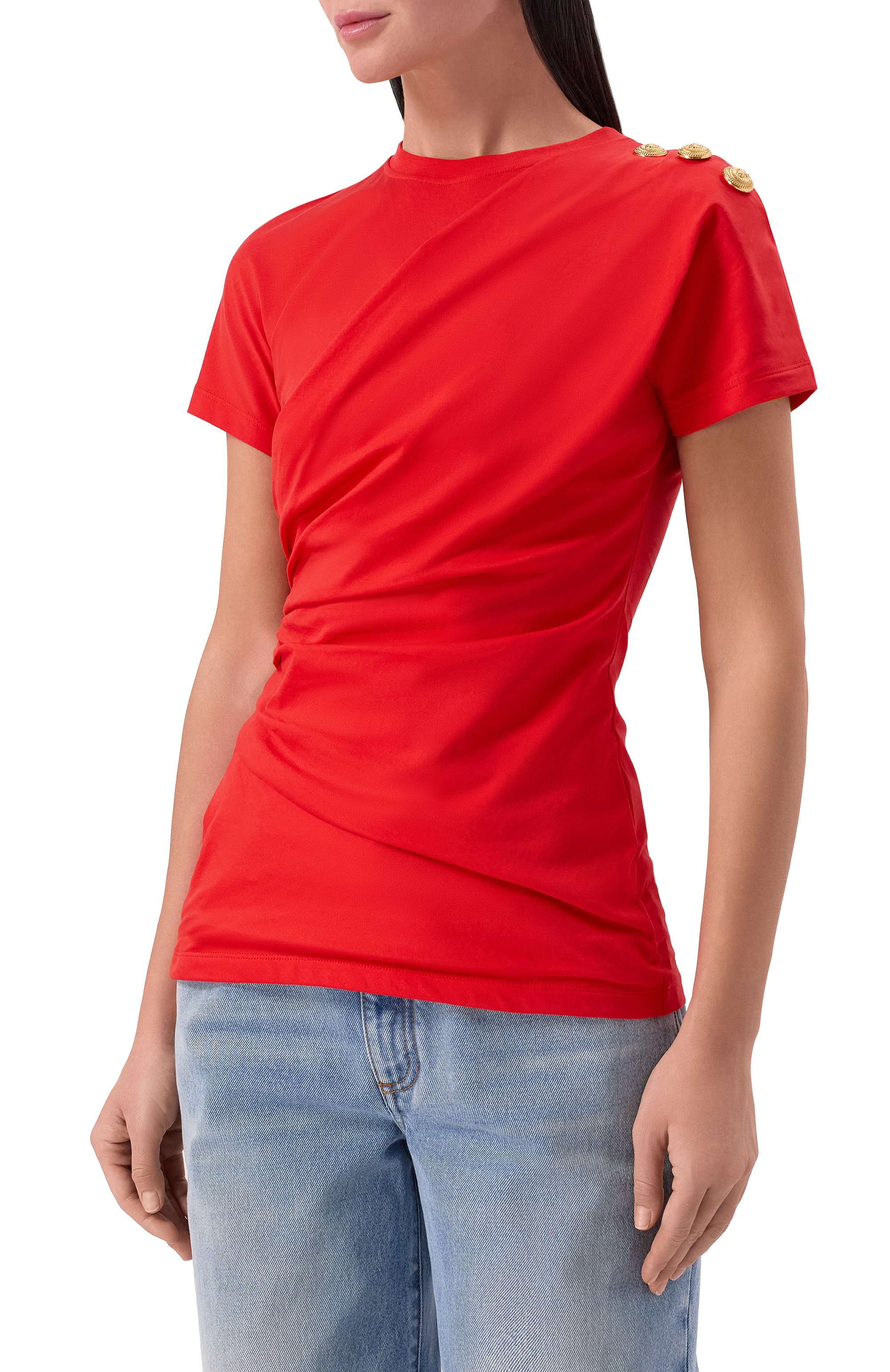 Хлопковая футболка BALMAIN, арт. FF0EF002/GF23, фото 3