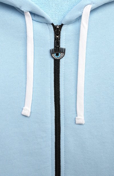Хлопковая толстовка CHIARA FERRAGNI голубого цвета по цене 16350 руб., арт. 21PE-CFKF052, фото 3 Хлопковая толстовка CHIARA FERRAGNI, арт. 21PE-CFKF052, фото 3