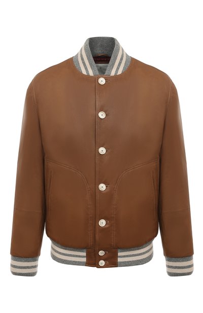 Мужской кожаный бомбер BRUNELLO CUCINELLI, арт. MPMUP1973