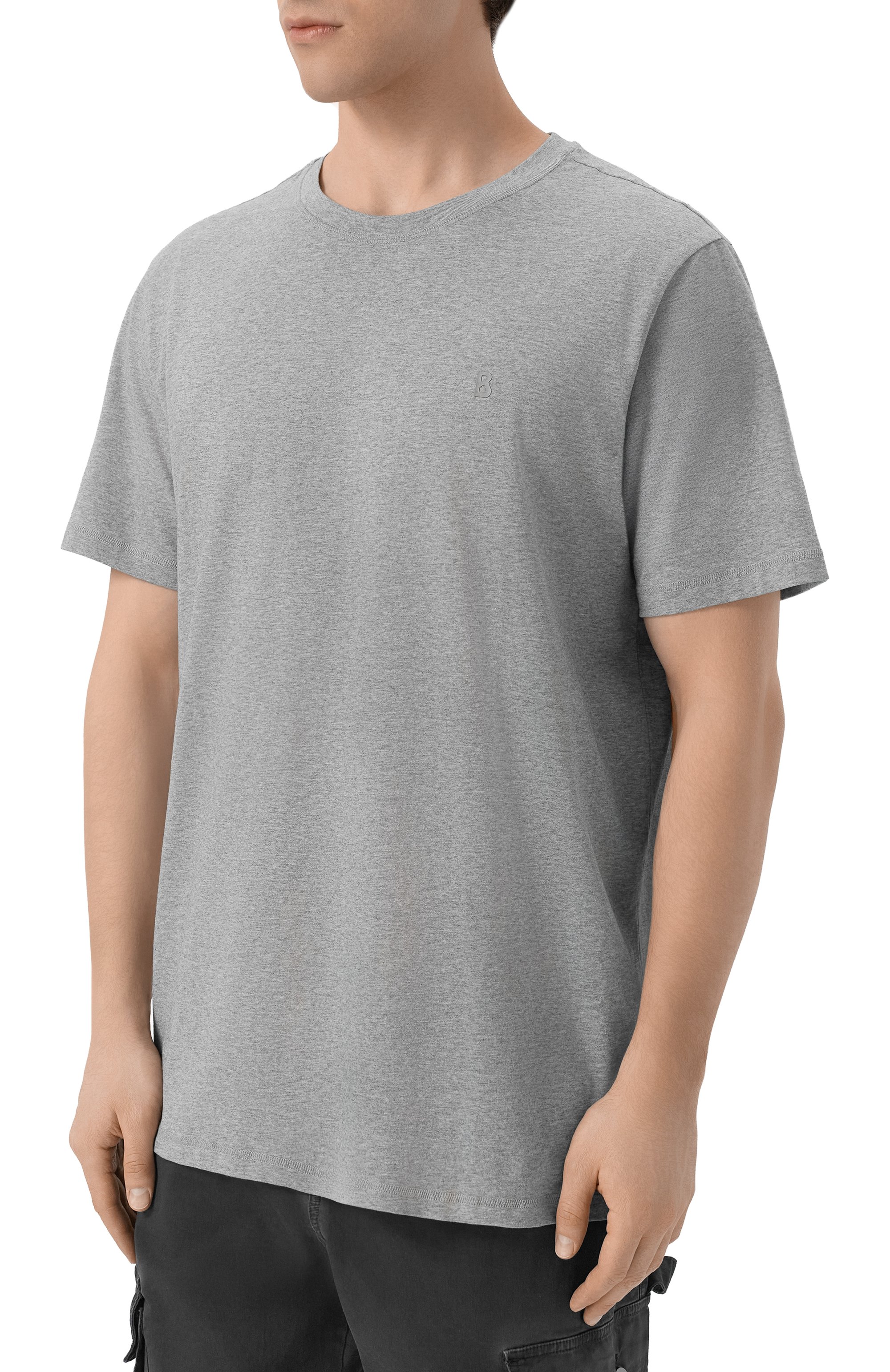 Хлопковая футболка BOGNER серого цвета по цене 11600 руб., арт. 58446604_1, фото 3 Хлопковая футболка BOGNER, арт. 58446604_1, фото 3