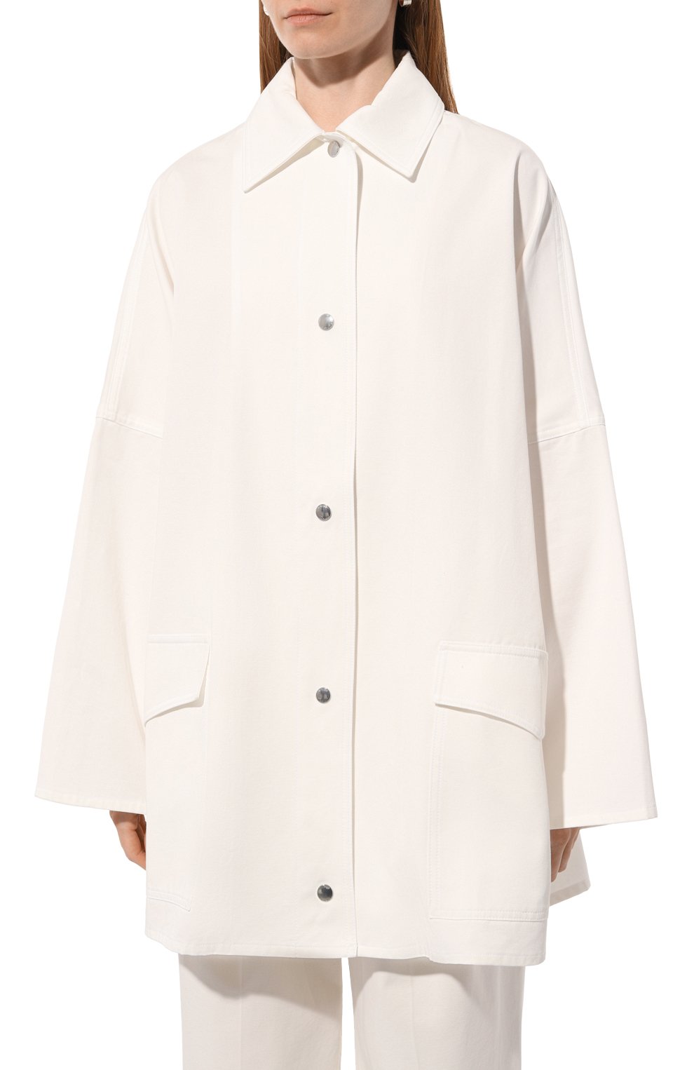 Хлопковая куртка TOTEME белого цвета по цене 69950 руб., арт. 241-WR01050-FB0103, фото 3 Хлопковая куртка TOTEME, арт. 241-WR01050-FB0103, фото 3