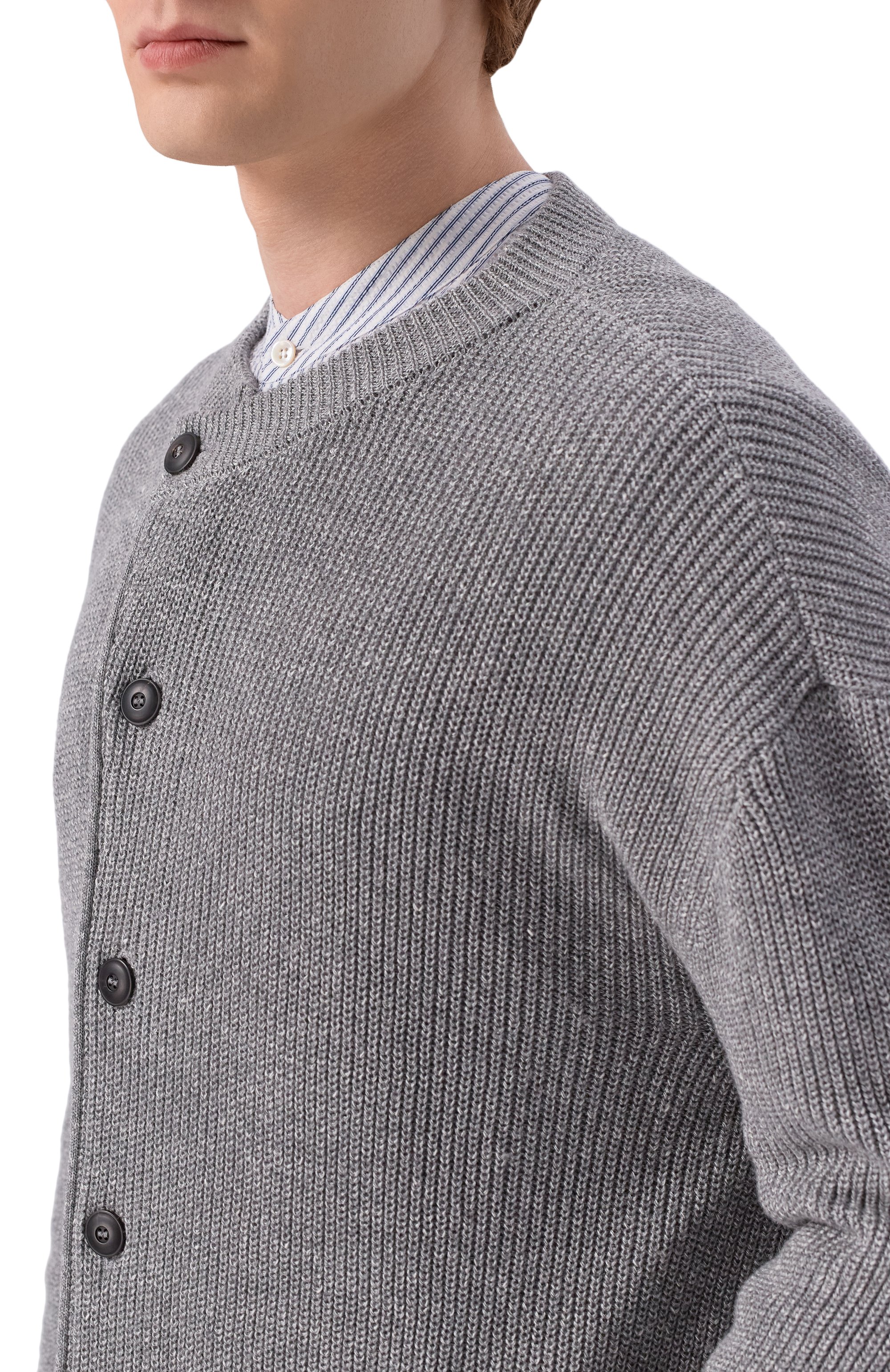 Кардиган изо льна и хлопка GIORGIO ARMANI, арт. GM004373/AF29801, фото 5