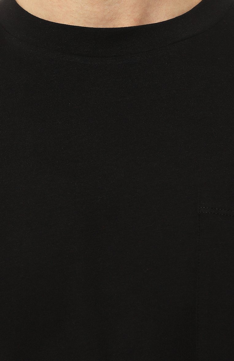 Мужская хлопковая футболка PAUL&SHARK черного цвета, арт. 24411035 | Фото 5 (Принт: Без принта; Рукава: Короткие; Длина (для топов): Стандартные; Материал сплава: Проставлено; Материал внешний: Хлопок; Драгоценные камни: Проставлено; Стили: Кэжуэл)