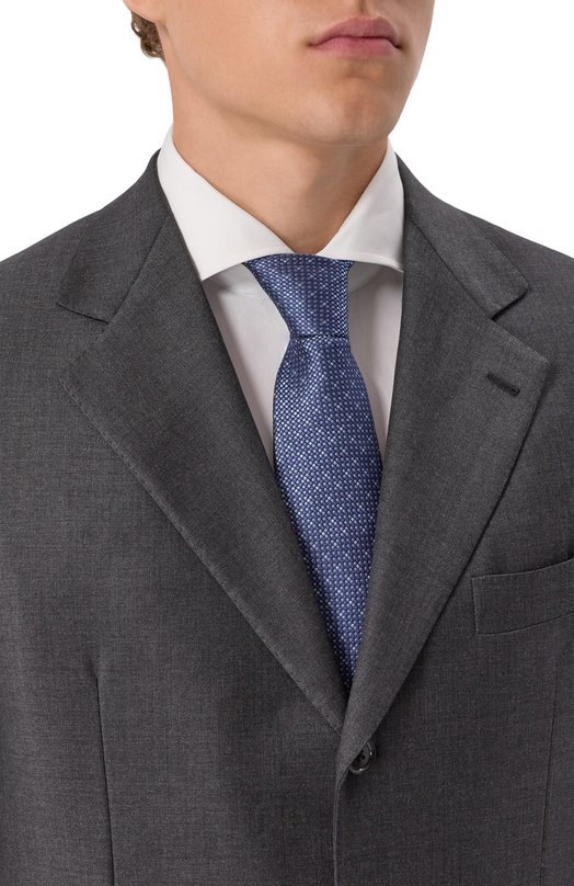 Шелковый галстук Kiton UCRVKPC05L7302 Синий  UCRVKPC05L7302 Фото 2