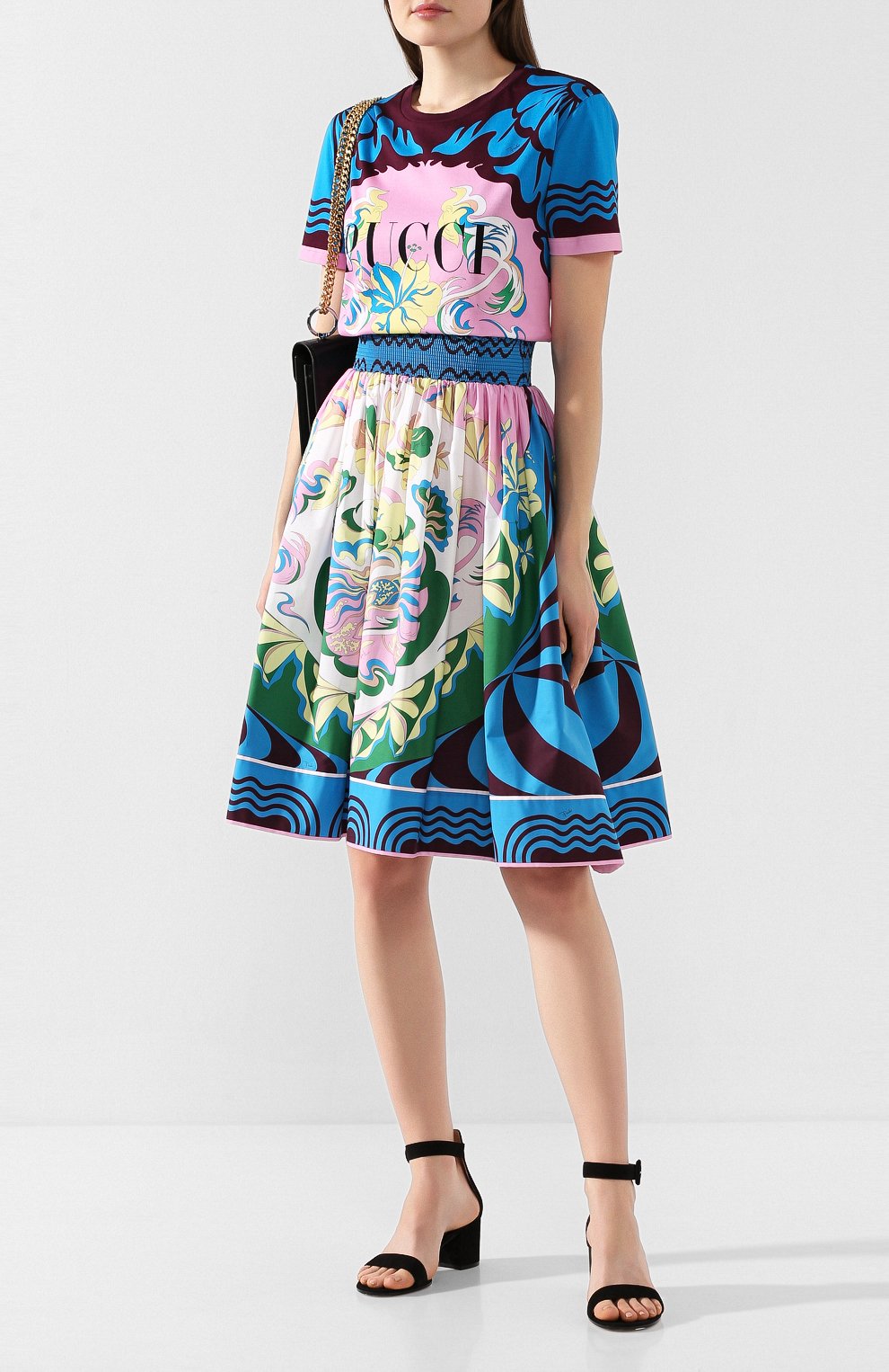 Хлопковая футболка EMILIO PUCCI розового цвета по цене 36700 руб., арт. 0EJP45/0E994, фото 2 Хлопковая футболка EMILIO PUCCI, арт. 0EJP45/0E994, фото 2