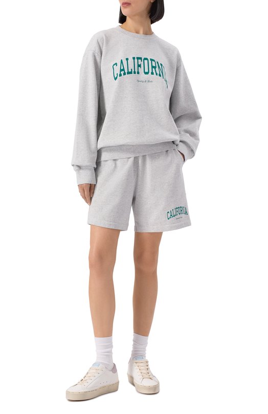 Хлопковый свитшот Sporty and Rich ST071622501GY03 Серый  ST071622501GY03 Фото 2