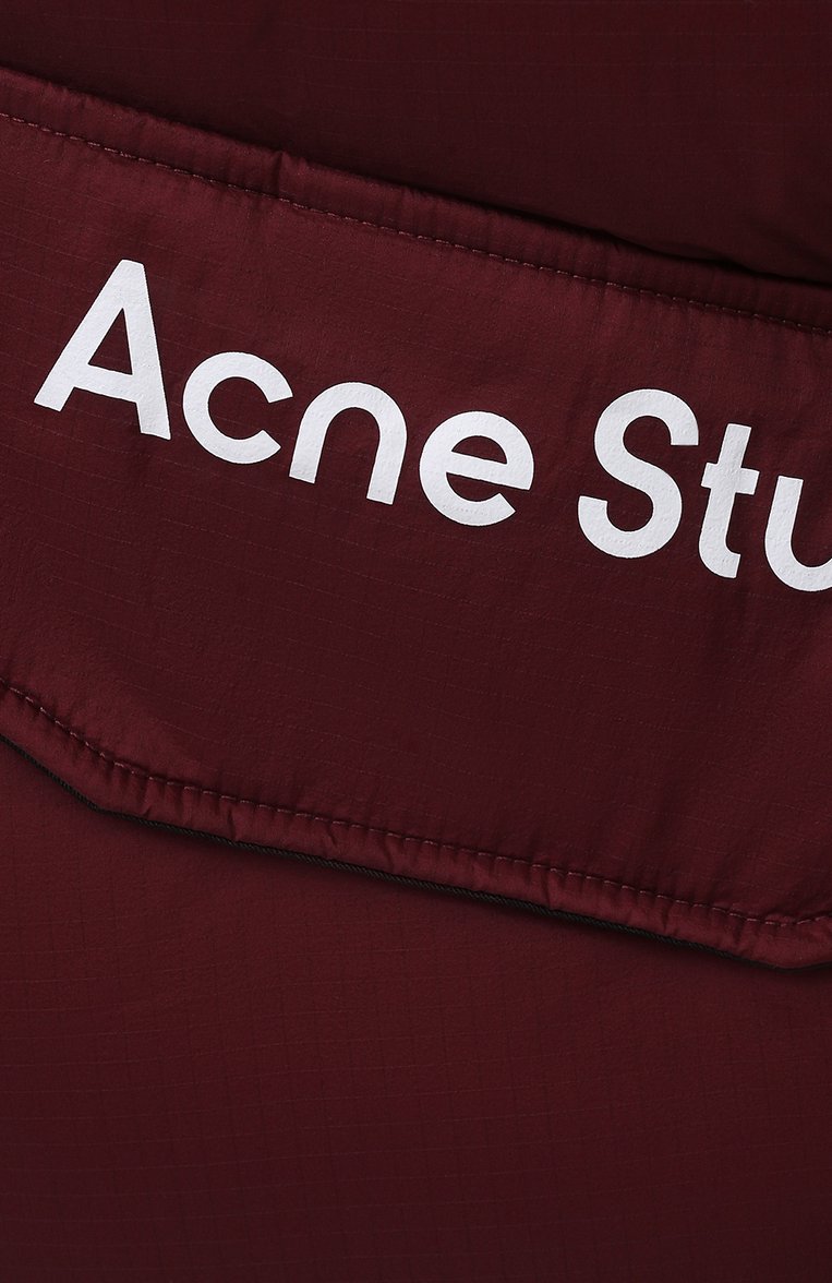 Женский пуховик ACNE STUDIOS бордового цвета, арт. B90401 | Фото 5 (Материал подклада: Синтетический материал; Материал внешний: Синтетический материал; Стили: Спорт-шик; Рукава: Длинные; Длина (верхняя одежда): До середины бедра; Материал утеплителя: Пух и перо; Кросс-КТ: Пуховик)