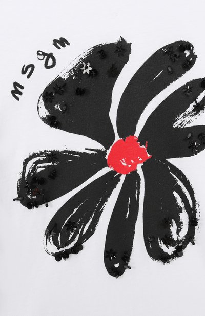Хлопковая футболка MSGM KIDS, арт. S6MSJGTH080, фото 3