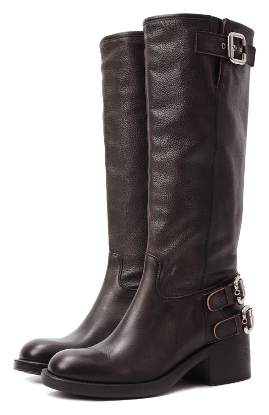 Кожаные сапоги Dakota Chloé CHC25A12ESY Коричневый CHC25A12ESY