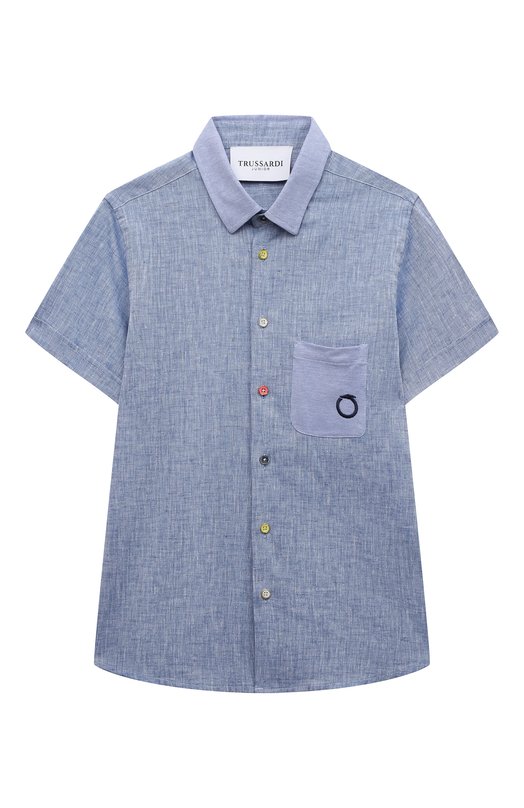 

Хлопковая рубашка Trussardi junior, Синий
