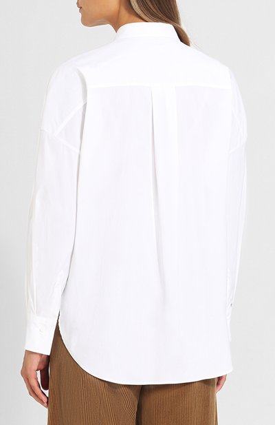 Хлопковая блуза с декоративной отделкой BRUNELLO CUCINELLI, арт. M0091N1616, фото 4
