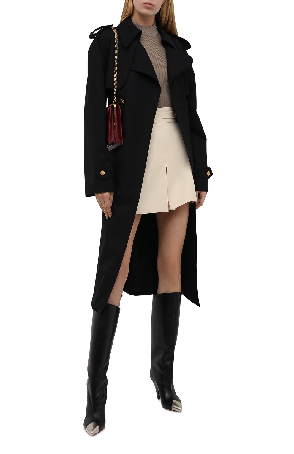 Шелковая водолазка SAINT LAURENT серого цвета по цене 112500 руб., арт. 654478/Y75AI, фото 2 Шелковая водолазка SAINT LAURENT, арт. 654478/Y75AI, фото 2