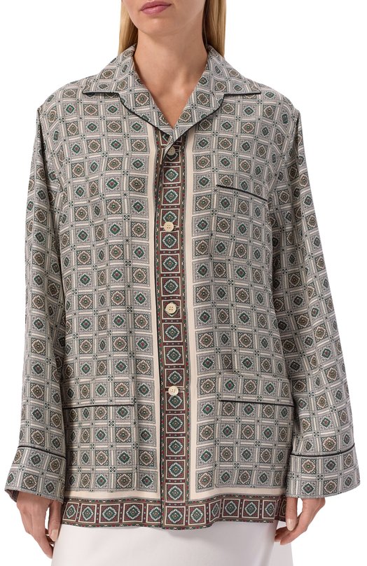 Шелковая рубашка Loro Piana FAP8299 Серый  FAP8299 Фото 3
