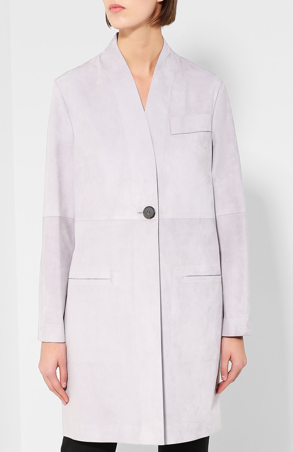 Кожаное пальто GIORGIO ARMANI сиреневого цвета по цене 595000 руб., арт. 2AL05P/2AP13, фото 3 Кожаное пальто GIORGIO ARMANI, арт. 2AL05P/2AP13, фото 3