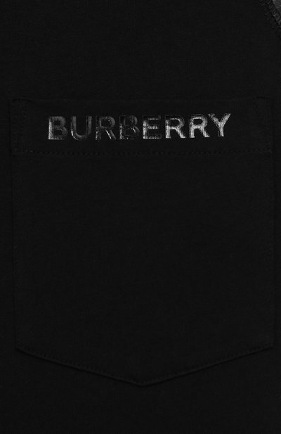 Хлопковая футболка с воротником-стойкой BURBERRY, арт. 8011056, фото 3