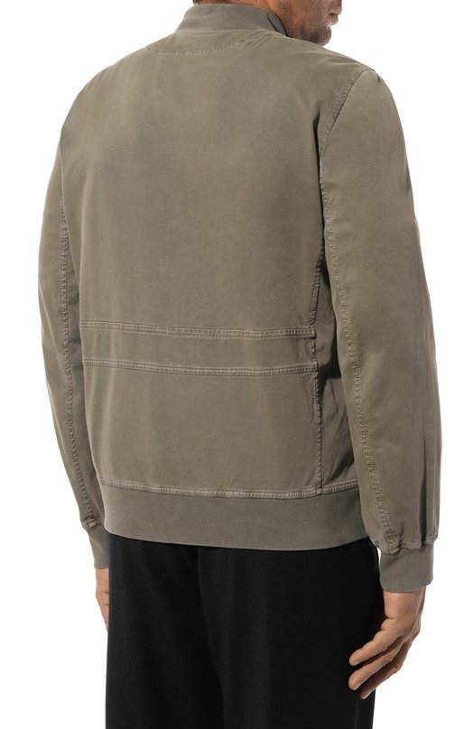 Хлопковый бомбер Brunello Cucinelli MA0816499 Хаки  MA0816499 Фото 4