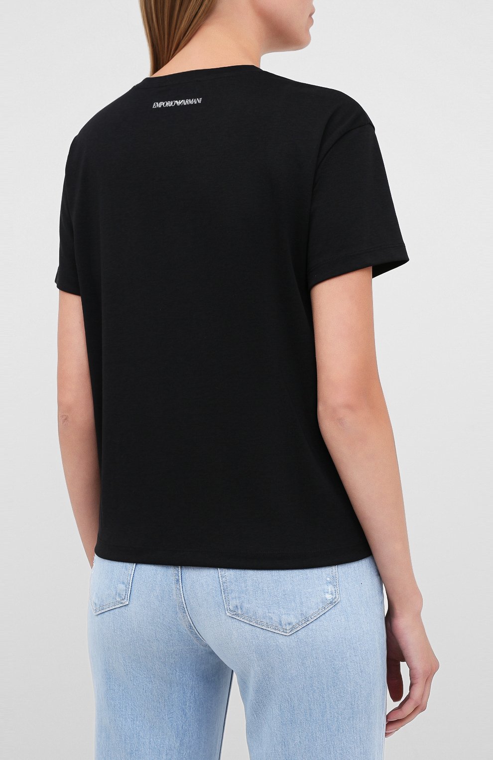 Футболка EMPORIO ARMANI черного цвета по цене 28900 руб., арт. 6H2T7R/2J4CZ, фото 4 Футболка EMPORIO ARMANI, арт. 6H2T7R/2J4CZ, фото 4