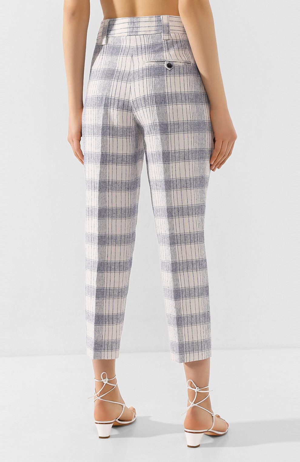 Льняные брюки ACNE STUDIOS голубого цвета по цене 59950 руб., арт. AK0205/W, фото 4 Льняные брюки ACNE STUDIOS, арт. AK0205/W, фото 4