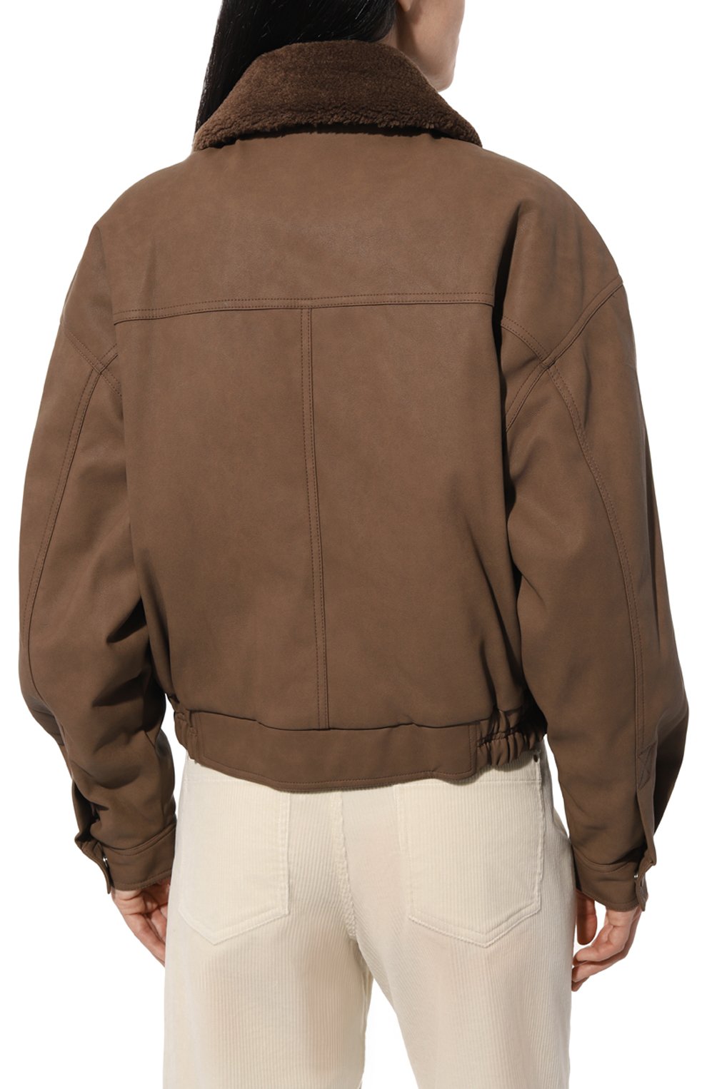 Бомбер из экокожи LOW CLASSIC коричневого цвета по цене 89950 руб., арт. L0W23WM_LT020_BR, фото 4 Бомбер из экокожи LOW CLASSIC, арт. L0W23WM_LT020_BR, фото 4
