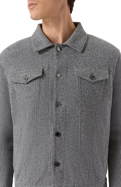 Комбинированная куртка-рубашка CAPOBIANCO серого цвета по цене 114000 руб., арт. 19M345.FS00., фото 5 Комбинированная куртка-рубашка CAPOBIANCO, арт. 19M345.FS00., фото 5