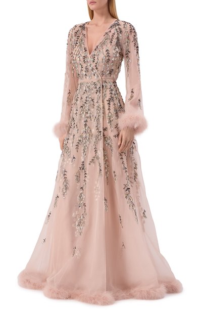 Шелковое платье с отделкой пайетками VALENTINO, арт. 8B3VDL70/1C8, фото 2