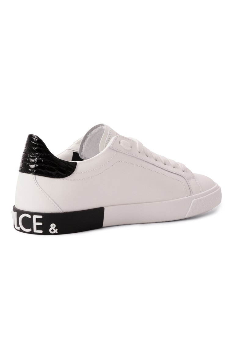 Женские кожаные кеды portofino vintage DOLCE & GABBANA белого цвета, арт. CK2311/A6N63 | Фото 5 (Подошва: Платформа; Материал внешний: Натуральная кожа; Материал внутренний: Натуральная кожа; Стили: Кэжуэл; Материал утеплителя: Без утеплителя; Кросс-КТ: Низкие; Размерность: Идёт в размер; Автоматизация ТО: Проставлено; Автоматизация состава: Проставлено; Re-sync: On)