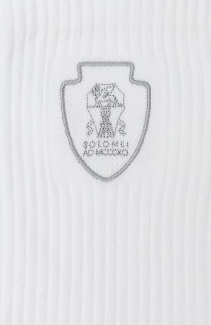 Мужские хлопковые носки BRUNELLO CUCINELLI белого цвета, арт. MCS95585T | Фото 2 (Автоматизация состава: Проставлено; Нос: Не проставлено; Материал внешний: Хлопок)