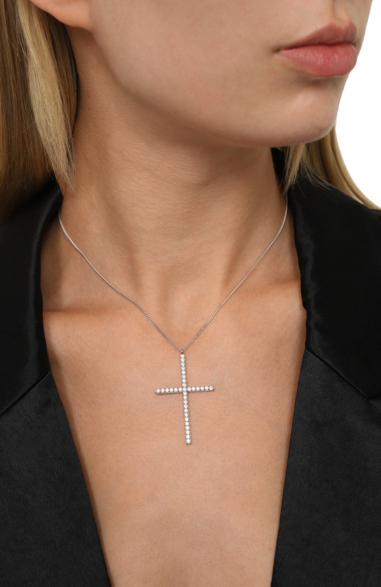 Женская подвеска на цепочке cross LEVASHOVAELAGINA серебряного цвета, арт. cross2/n | Фото 2 (Нос: Не проставлено; Региональные ограничения белый список (Axapta Mercury): Не простав�лено; Материал: Металл)
