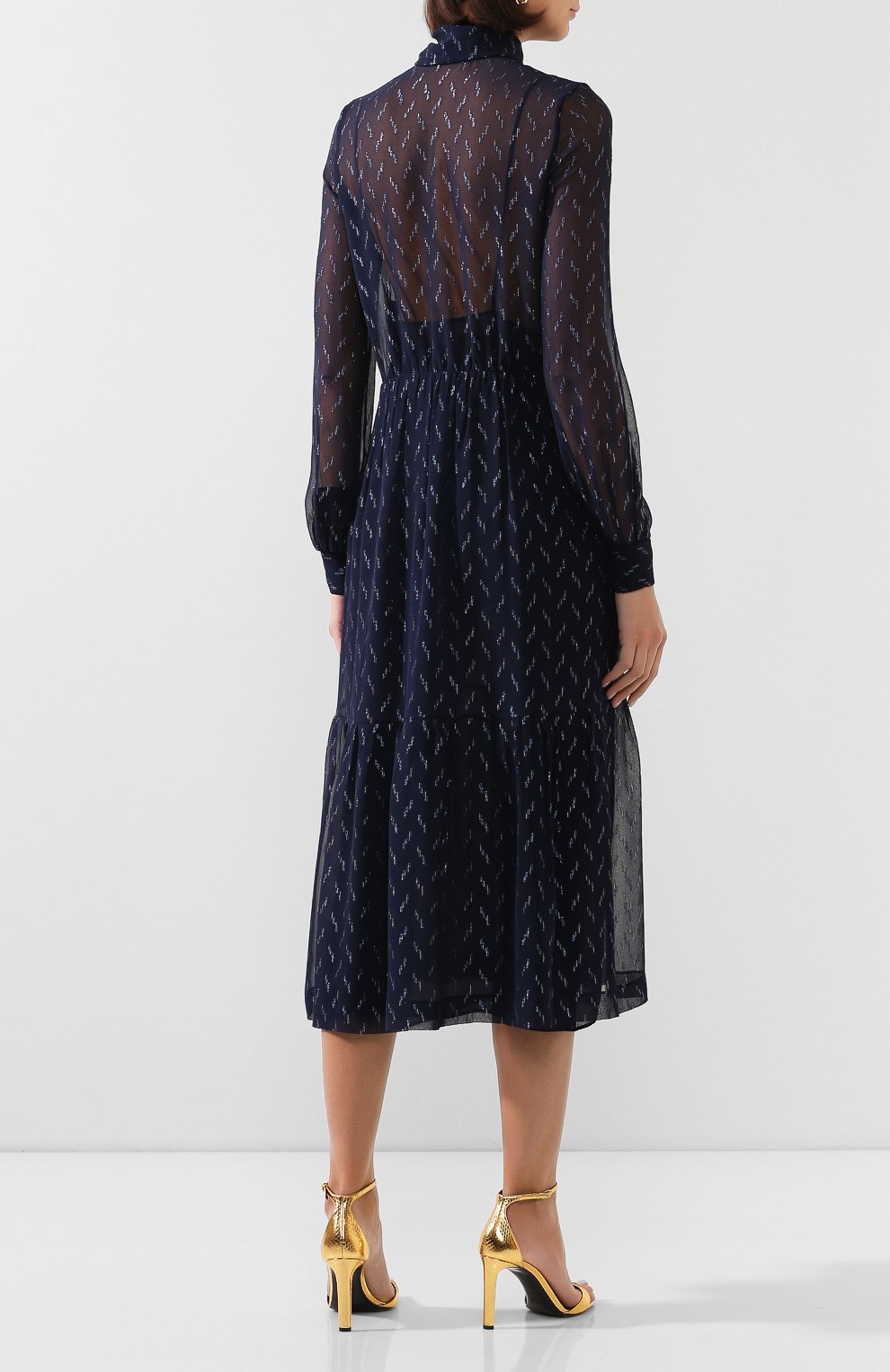 Шелковое платье SAINT LAURENT, арт. 618962/Y6A54, фото 4