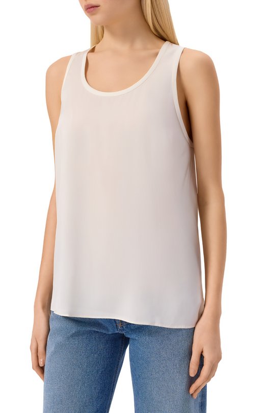 Шелковый топ BOSS 50557202 Белый  50557202 Фото 3