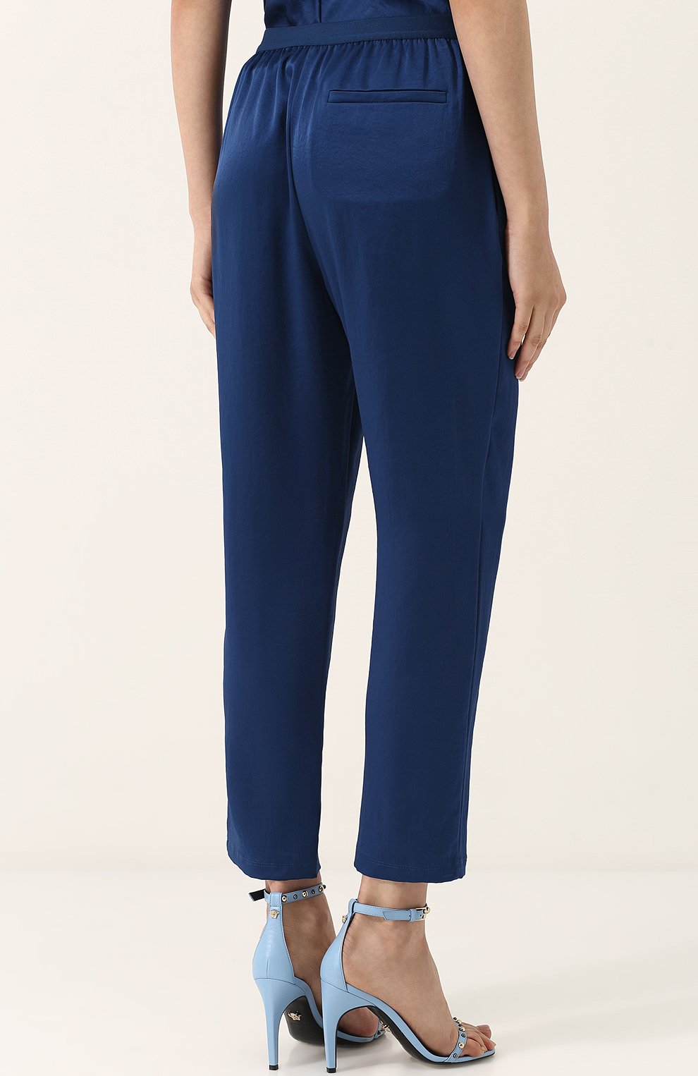 Укороченные однотонные брюки с эластичным поясом ALEXANDERWANG.T, арт. 4W484024U6, фото 4