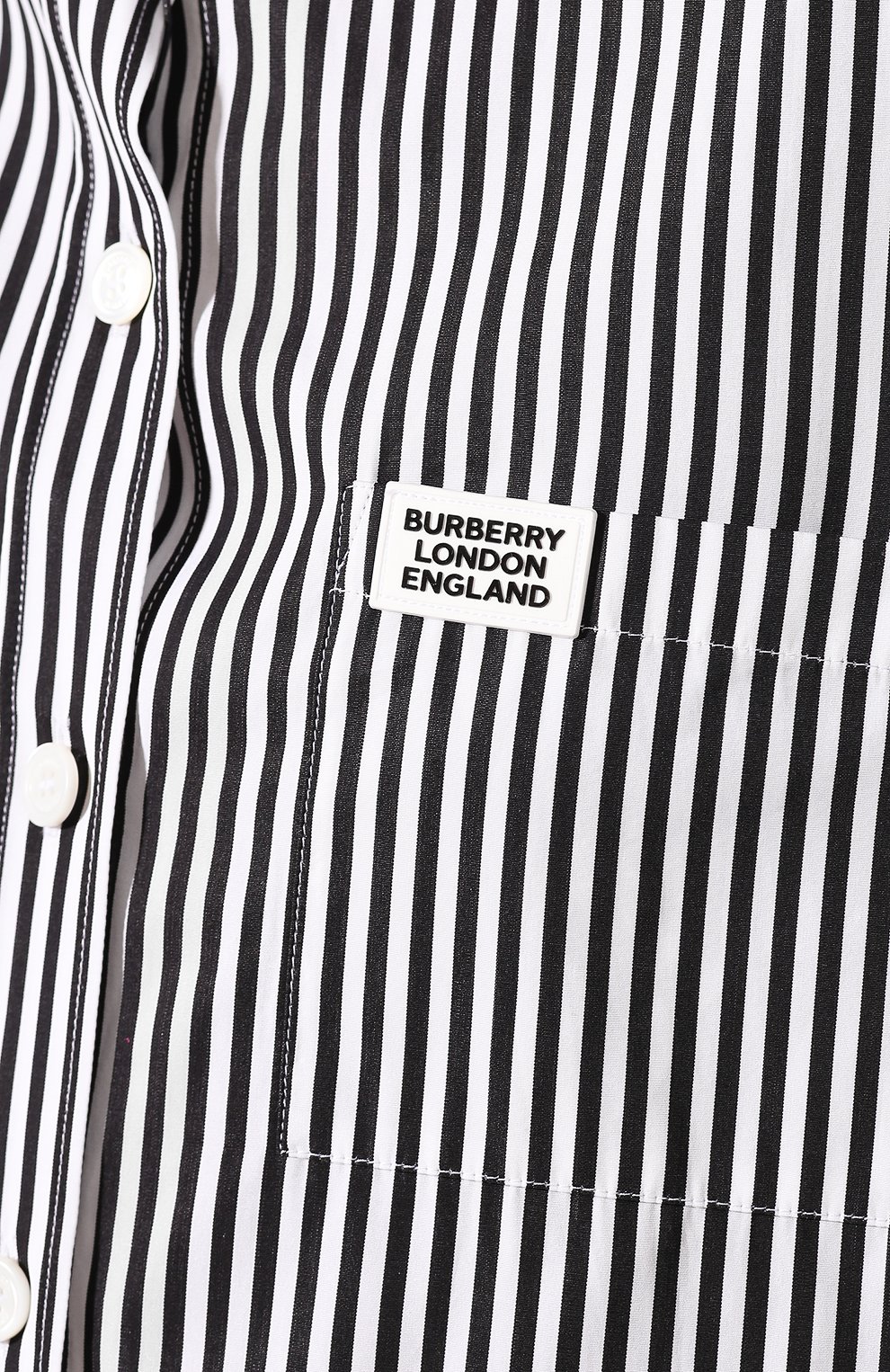 Хлопковая рубашка BURBERRY черно-белого цвета по цене 176500 руб., арт. 4564367, фото 5 Хлопковая рубашка BURBERRY, арт. 4564367, фото 5