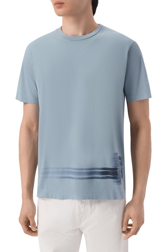 Хлопковая футболка C.P. Company 20CMTS293A/005431G Голубой  20CMTS293A/005431G Фото 3