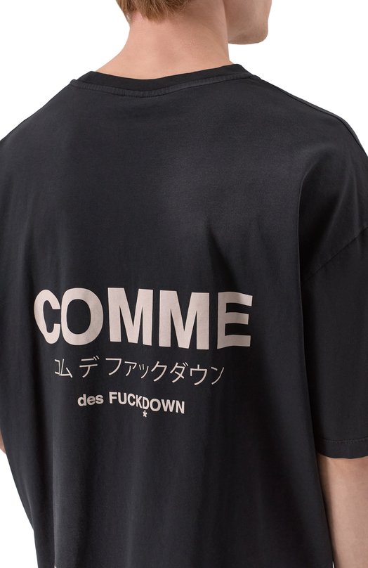 Хлопковая футболка Comme des Fuckdown CFABM01742 Чёрный  CFABM01742 Фото 5