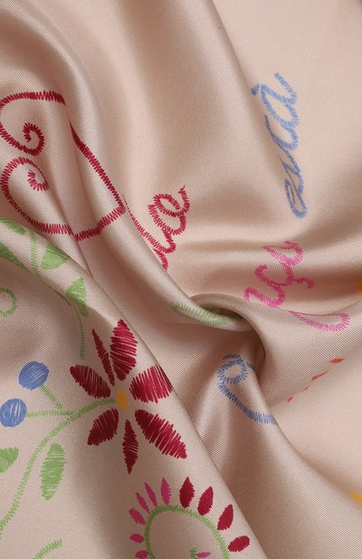 Шелковый платок COCCINELLE бежевого цвета по цене 15950 руб., арт. E7SJV380101, фото 4 Шелковый платок COCCINELLE, арт. E7SJV380101, фото 4