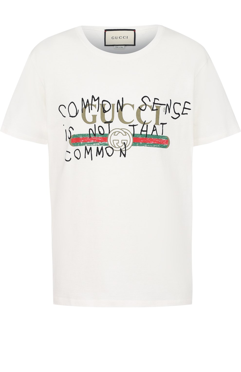 Хлопковая футболка с принтом GUCCI, арт. 493117/X3H99, фото 1