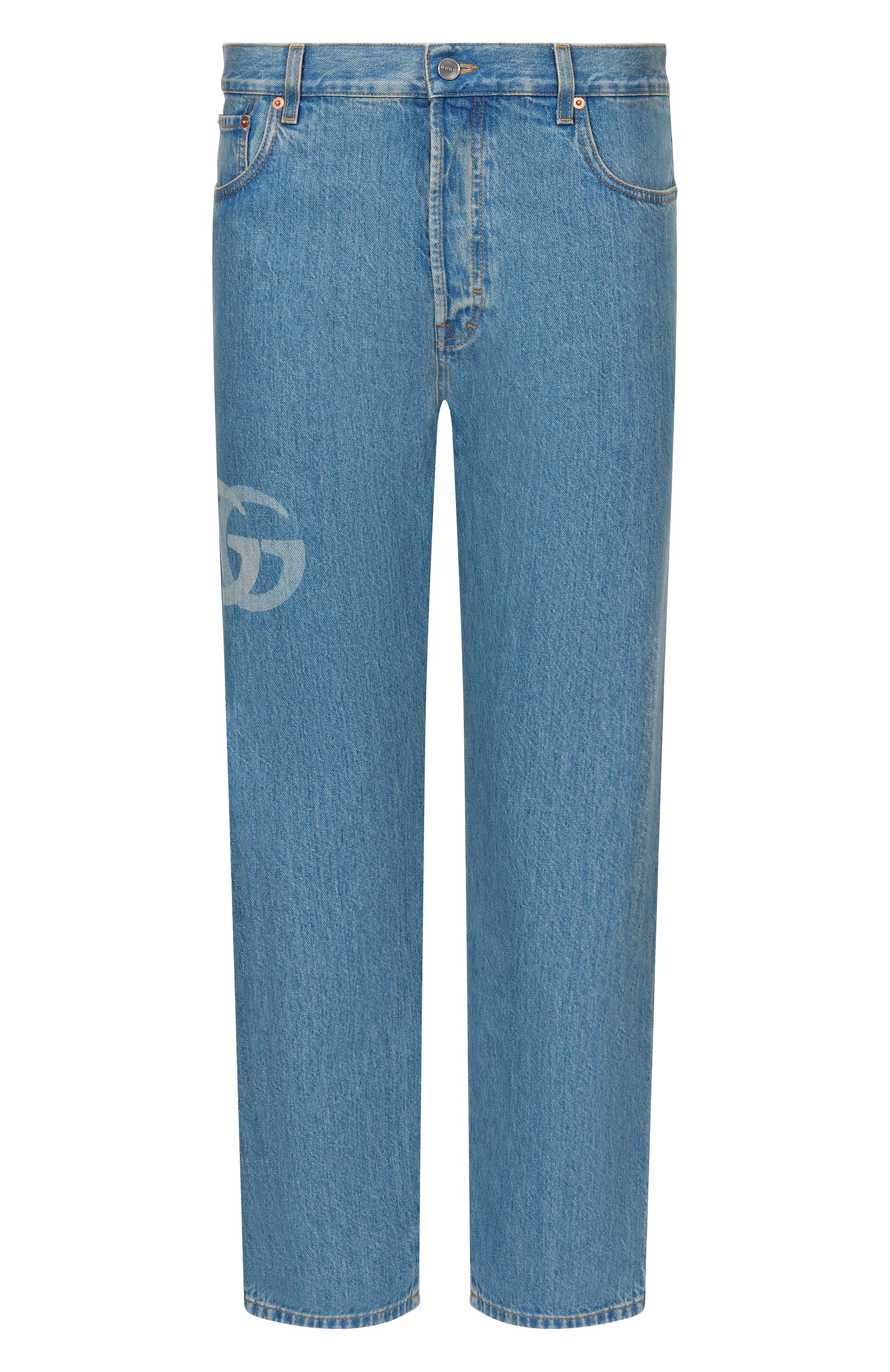 Джинсы GUCCI голубого цвета по цене 115500 руб., арт. 815642/XDC6W, фото 1 Джинсы GUCCI, арт. 815642/XDC6W, фото 1