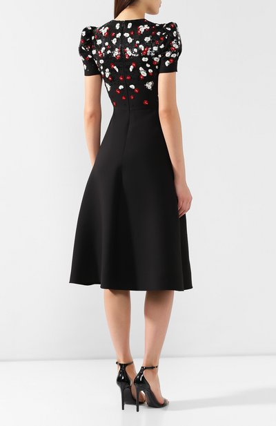 Платье из смеси шерсти и шелка VALENTINO черного цвета по цене 680500 руб., арт. RB3VALE01CF, фото 4 Платье из смеси шерсти и шелка VALENTINO, арт. RB3VALE01CF, фото 4