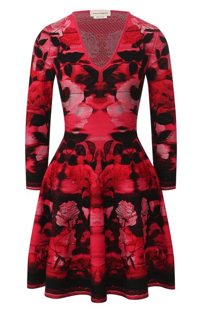 Женское платье из смеси шелка и вискозы ALEXANDER MCQUEEN, арт. 594986/Q1AJ5